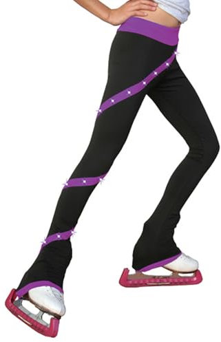 Schlittschuhhose Eiskunstlauf Leggings Eislauf Strumpfhose für Damen Warme Eislauf Leggings für Damen Eiskunstlauf Trainingskleidung,01,3XS