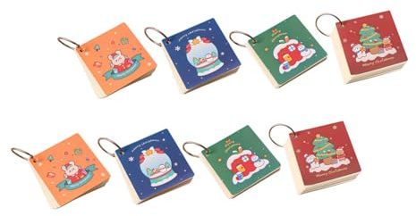 NUOBESTY 8stücke Notizblock mit Weihnachtsmotiv Schreibblock Weihnachtliche Schreibwaren Kompakter Notizblock für Studium Arbeit Reisen und Partys Zufällige Farbe