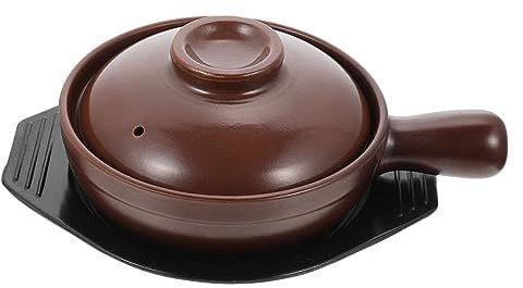 Alipis Ceramic Casserole Pot with Lid and Handle, Household Stockpot for Restaurant and Home, Kitchen Cookware for Braised Chicken Pot