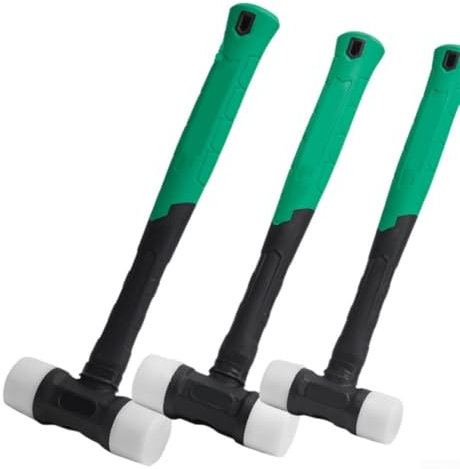 Heavy Duty Rubber Hammer for Floor Laying Non Damaging Tool with Forged Steel Head for Building Tasks (32mm)