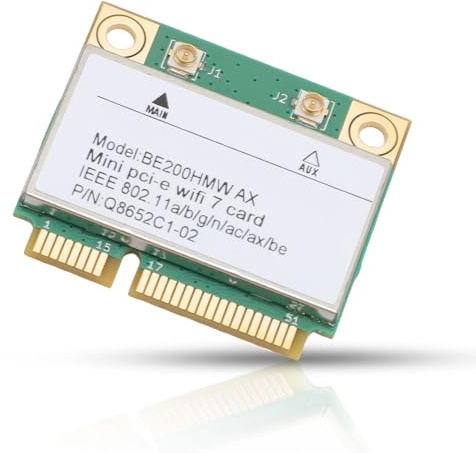 WiFi 7 Tri-Band Half PCI-E-drahtloser Netzwerkkarte 8774 Mbit/s (2,4/5/6GHz) mit MU-MIMO & BT 5.4 für Desktop-PC-Laptop-Siege 10/11, Linux, Chrome OS (Keine Antenne)