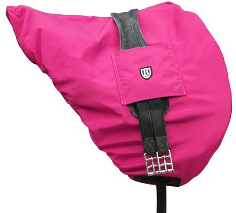 Harrison Howard Premium English Sattelbezug, wasserdicht/atmungsaktiv, mit Fleece gefüttert, langanhaltender Außenschadenschutz, Dressur-Sattelbezug - Magenta