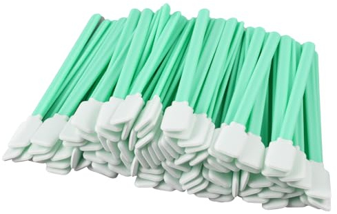 100 Stück Reinigung Schwamm Lang Steril,Schaumreinigungstupfer, Schaumreinigungs, ideal für Tintenstrahldrucker, Kameras und empfindliche Oberflächen, rechteckige Wattestäbchen für präzise Reinigung