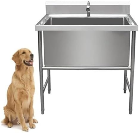 HEYDGBBZ Pet Washing Station, Pool,Dog Bathtub，Professional Commercial Stainless Steel Bathing Tub,Large Grooming, Wash(Depth 16in/40cm,39in/100cm)