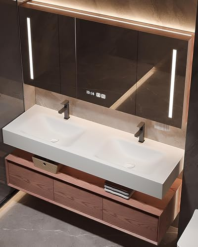Lavandino Bagno con Mobiletto, Mobile Bagno con Lavabo da Appoggio, Adatto per Bagni di Camere da Letto, Hotel E Altri Bagni.