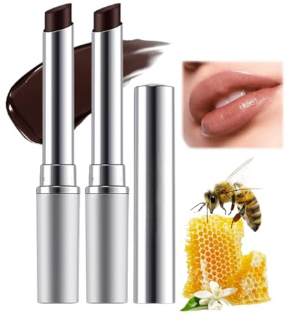 2 Stück Black Honey Lipstick - Hydrating Tinted Lip Balm - Schwarzer Honig Lippenstift - Lippenpflege für Sehr Trockene Lippen - Lippenbalsam mit Farbe, Feuchtigkeitsspendend Lipgloss