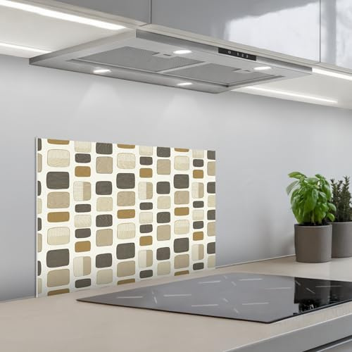 KitchenYeah© Credence Cuisine 40x60 cm Adhesif Protection Mur Plaque De Cuisson Plastique Rigide Revetement Murale À Coller Blocs - Vintage - Gris
