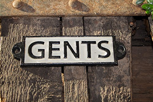 'antikas – Placca Gents WC di ferro ghisa – Placca Sala da bagno porte – Supporti e nostalgia