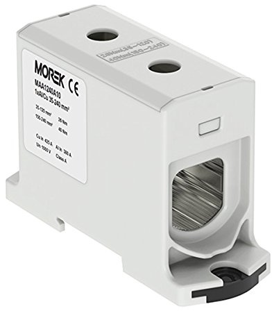 Verteilerblock f. Al/Cu geeignet 35-240mm2 grau 1pol. 1000V AC/DC Klemme isoliert OTL 240 MAA1240A10 Morek 3972