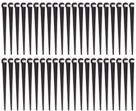 UCLEVER Piquets de Support de Tuyau d'irrigation Support Piquet de Tube Irrigation Goutte à Goutte Plastique Outil de Jardinage,Paquet de 100