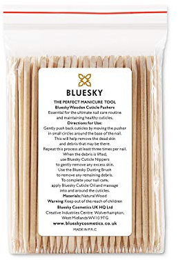 BLUESKY Wooden Cuticle Sticks 50 Pieces, Orange Holz Nagelhaut Sticks, Nagel Häutchen, Nagelhautschieber, Nagel Kunst, Nagelhautpflege, 30 ml