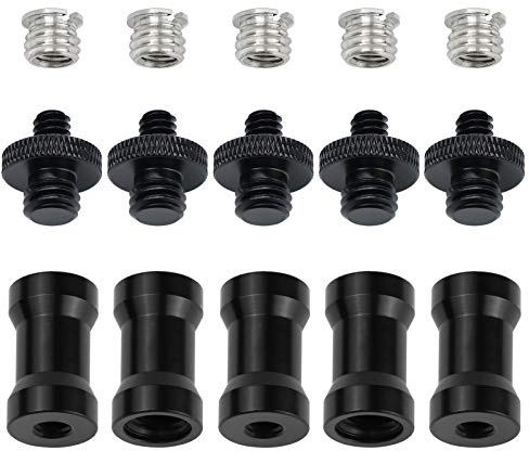 15 Pieces 1/4 3/8 Light Stand Adapter, Tripod Screw Adapter Converter for DSLR Camera Tripod, Shoulder Rig, Flash Light Stand, Camera Cage, Lighting Equipment, LED Panel, GoPro Tripod Mount