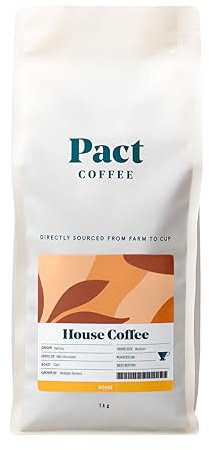 Pact House Coffee, 1kg, Medium Grind, Ground Coffee, | Dark & Rich Roast, Ethically Sourced, Freshly Roasted