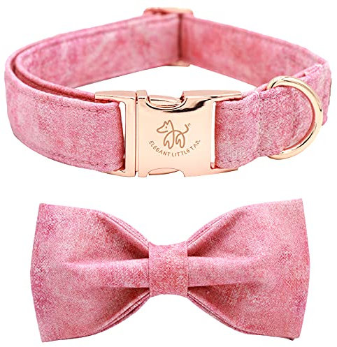 Elegant little tail Rosa Buntes Hundehalsband, bequemes Hundehalsband mit Schleife, Haustierhalsband, weiche Fliege, Hundehalsbänder für kleine Welpen