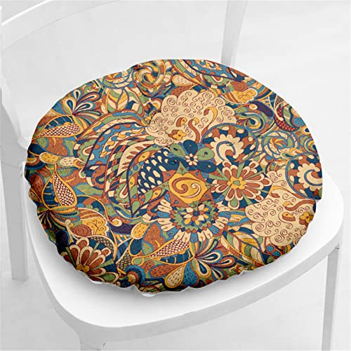 FANSU Stuhlkissen 1 2 4 6er Set, Paisley Stil Runde Baumwoll Leinen Sitzkissen 40cm, Stuhl Kissenauflage/Sitzpolster Weiches Stuhlauflage Sitzauflage Gartenkissen (Vintage-Stil,4 Stück)