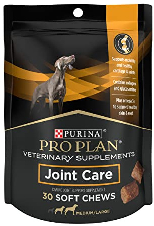 Purina Pro Plan Veterinary Large Breed Dog Joint Care Supplement with Glucosamine, Chondroitin, and Collagen to Support Hip and Joint Health – 30ct Pouch
