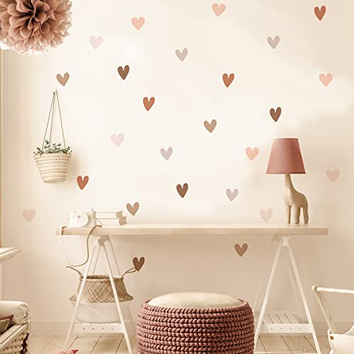 Neukids Boho hjärta väggklistermärken för barn, skala av och klistra fast hjärtan väggklistermärken, barn flickor väggdekaler, barnkammare klistermärken babyrum sovrum vardagsrum förskola hjärta