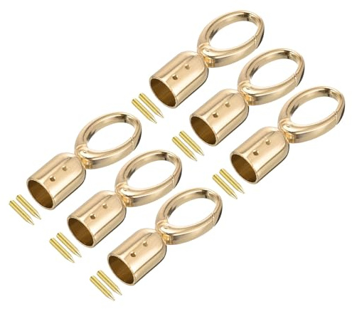 QUARKZMAN 6 Stück Kordel Endkappen Schmuck 15mm/0,6 Kordelenden Gold | Quetschperlen Trommel Perlen Schnur mit Schrauben Seilendkappe Quasten Kappen für DIY Tassel Schmuckherstellung Tasche
