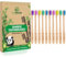 EcoShoots Lot de 10 brosses à dents en bambou pour adulte avec poils moyens – Respectueux de l'environnement et biodégradable – Brosse à dents entièrement naturelle – Brosses à dents sans plastique
