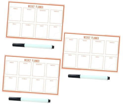 Uonlytech 3St Whiteboard-Aufkleber activity für kinder adventsgeschichten kinder dekoratives Wochenkalender-Whiteboard wiederverwendbares Wochenplaner-Whiteboard entfernbar