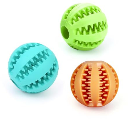 HYLRUNG Futterball für Hunde, 3 Stück Naturkautschuk Hundeball,Leckerli Ball für Hunde,Snackball Hund,Hundespielzeug Intelligenz Ball Hundebälle für Kleine und Mittelgroße Hunde
