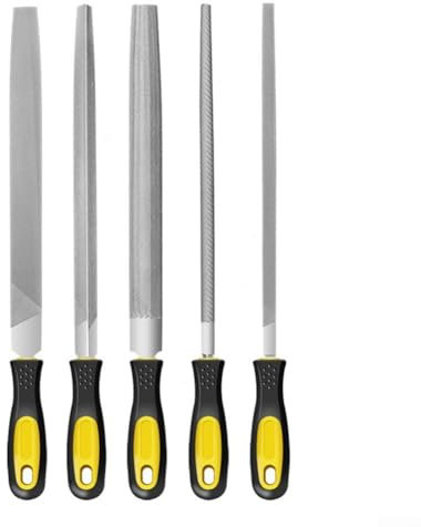 Gbtdoface 5-teiliges Metallfeilen-Set, Feilen-Reparaturwerkzeuge, Mini-Metallfeilenwerkzeug, 20,3 cm feine Zahnung, Metallfeilen-Set für Holzbearbeitung, Handfeilenwerkzeuge, P221F4R1GNT44EP9CF2Y