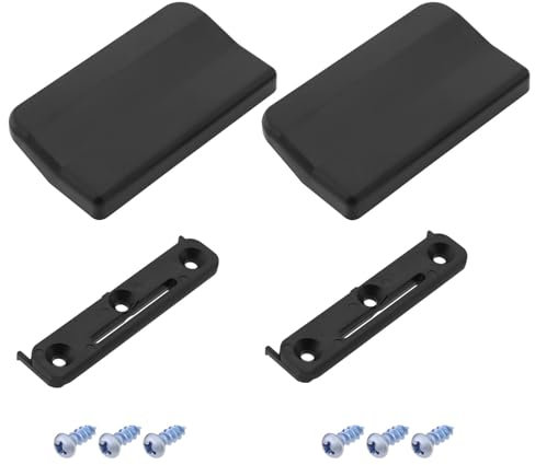 YINETTECH 2 Sets Balkontürgriff Terrassentürgriff Bausatz BG53 Muschel Anthrazit Terrassen Ziehgriff Muschel 80mmx45mmx13mm Lochabstand 60mm mit Schrauben Schwarz