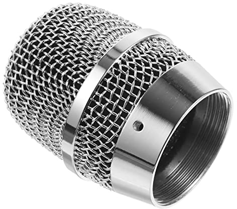 FUNOMOCYA Mikrofon-metallkopf Mit Schwamm-mikrofongitterabdeckung Kompatibel Mit Ersatz Für Gitterkugelkopf Langlebig Und Installieren