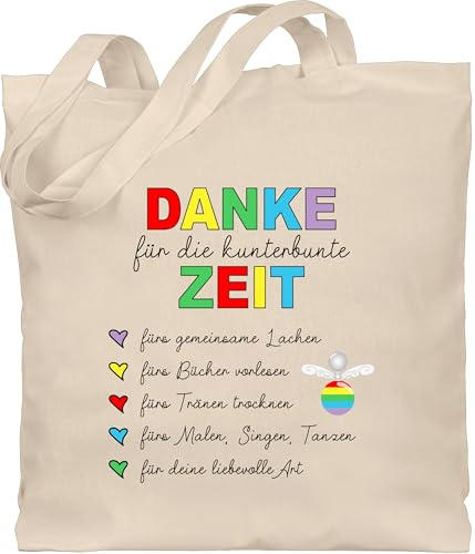Shirtracer - Baumwolltasche - - Taschen - Danke für die kunterbunte Zeit | Abschiedsgeschenk Erzieherin | Erzieherin Geschenk zum Abschied | Für Erzieher Abschiedsgeschenk Kindergarten |