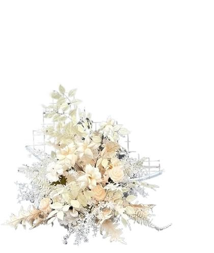 Wedding Flower Simulation Artificia Silk Flowers Arch Round Pavilion Art Window Decoration Wedding Props T Stage Leaf(High champagne S)