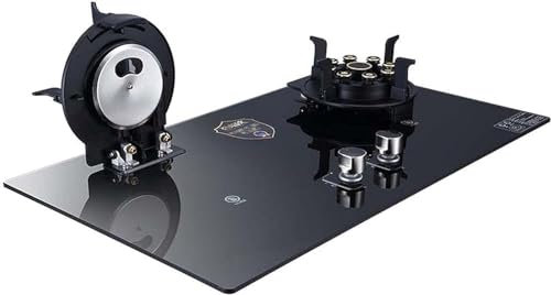 Wrobelax Household Embedded Gas Stove Cooktop With 2 Burners, Tempered Glass Gas Stove - Glass Cooktop Hob For Kitchen, Easy-To-Clean Cooktop(Size:Natural gas)