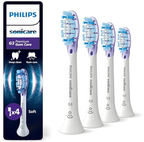 Philips Sonicare G3 Premium Gum Care, Original Ersatzbürstenköpfe, Weiß, 4er-Pack, HX9054/87