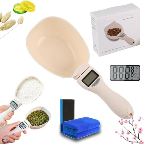 HOPASRISEE Digital Food Measuring Scoop Scale - Multi-Functional Spoon With Adjustable Scale and LED Display for Pet Food (1pcs)