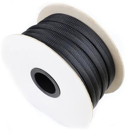 AJPARTS UK 25M Black Cable Tidy Sleeve(40-63mm Expandable), Braided Cable Sleeve Split& Self-wrap Sleeving for Usb Cable Power Cord Audio Video Cable, Protector Animal from Chewing Cords