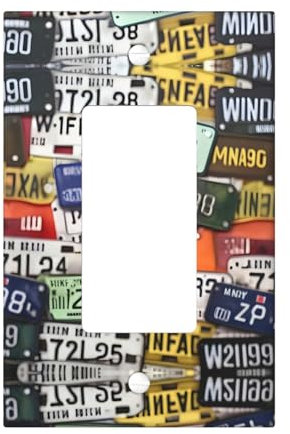 Cubiertas de salida con impresión de matrícula, 1 placa de pared de tamaño estándar, cubiertas de placas frontales de policarbonato de doble salida