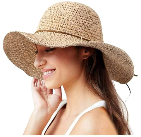Sombrero de Pescador para Mujeres Moda de Sombreros de Paja de Playa para Mujeres Color Sólido Gorro Sol de Women Sombreros Casual al Aire Libre para Mujer Protector Solar Tocado
