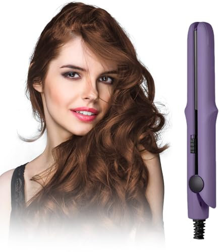 Bettinay 2 in 1 Mini Hair Straightener and Curler, 10s Fast Heating Portable Ceramic Mini Curling Iron