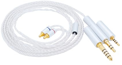 Yaowanguan Bilanciato Cavo con 4.4mm,2.5mm,3.5mm Adattatore per Sennheiser IE 100 PRO/IE 400 PRO/IE 500 PRO Cuffie dinamiche intraurale,3 in 1 Cavo aggiornamento placcato in argento ricambio(Argento)