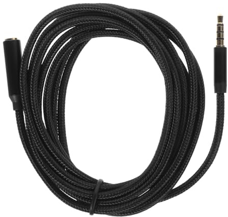 jojofuny Cavo Audio da 3,5 Mm Maschio a Femmina 2 Metri, Prolunga Aux per Computer e Smartphone, Cavo Ausiliario Intrecciato Plug And Play, Compatibile Cuffie e Autoradio Nero