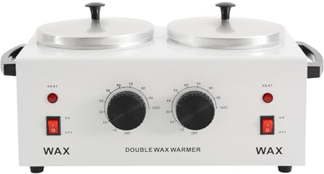 Scaldacera elettrico a doppia pentola con controllo della temperatura 0-100 ℃, scaldabagno per la casa, saloni di bellezza, spa, bianco