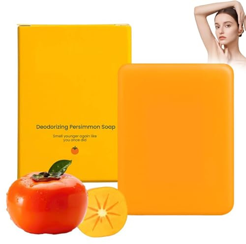 Persimmon Duschseife zur Gerüche entfernen, Feste Seife mit Feuchtigkeitspflege, Hautpflege Soap Bar, Pigmentflecken Entferner, Körpergeruch Entfernung shizi soap