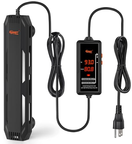 hygger Aquarium Heater, 300W/500W/800W/1000W Submersible Fish Tank Heater with Temperature Controller, Over-Temperature Off-Water Protection Alarm for Saltwater Freshwater (1000W, 100-240 Gallon)