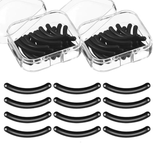 ZORVYN 60 Stück Ersatzpads Universal Ersatzgummis für Wimpernzange Make-up Werkzeug für Frauen und Mädchen (Schwarze)