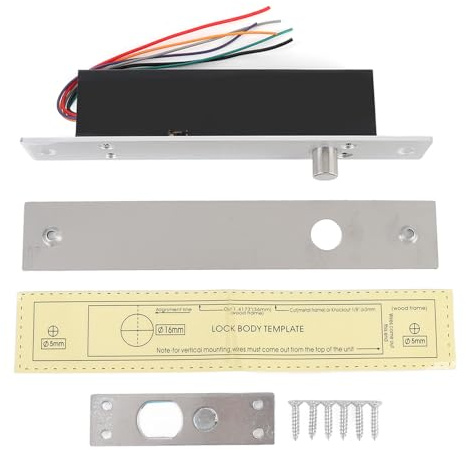 Serratura Magnetica Portone Porta Esterno 12V Elettrica Esterna, Apertura Cancello con Ritardo Tempo - Elettroserratura, Alluminio Resistente, Contatti Elettrici