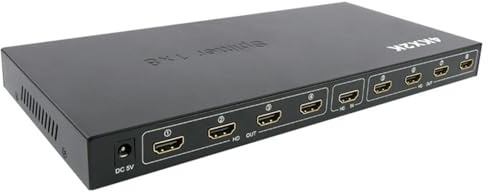 KAHDGSS 8 porte HDMI2.0 Splitter 1 In 8 Out HDMI2.0 Distributore Video Convertitori Per Più Schermo Display E Trasmissione Schermo Multiplo Display