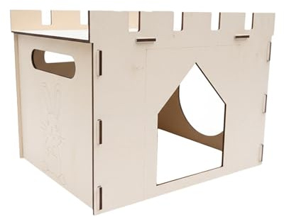 Fenteer Kaninchenhaus aus, Nest, Dekoration, Käfigzubehör, Schlafplatz, geräumig, mit Mehreren Türen, Unterschlupf für Katzen, Hamster, Style A
