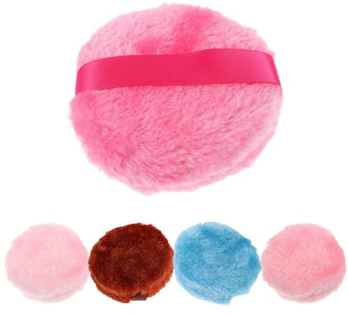 Borla de Maquillaje de Felpa 90x30 Mm, 5 Piezas Reutilizable | Tejido Delicado para Uso Diario y Ocasiones Obsequios Absorbe Exceso de Aceite Aplicación Precisa y Uniforme