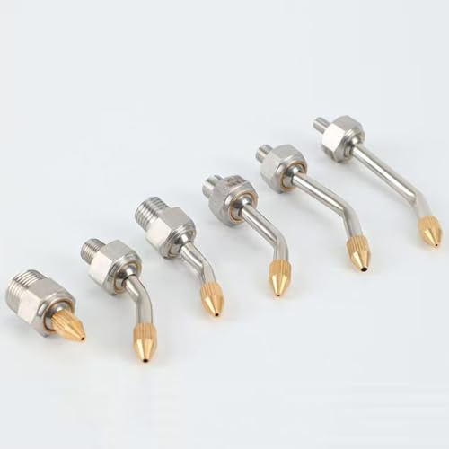 YUEKOPOU Kylvätskemunstycke i rostfritt stål med 360° styrning - Högtrycksskäroljekylning/luftblåsmunstycke for CNC-svarvskärning(Thread 1/4 (10 Pcs),Pipe length 70mm spray hole 2mm)