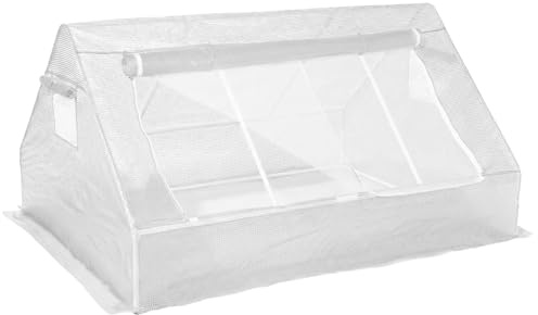 Pequeño Invernadero Blanco para jardín, túnel de plástico con Cremallera, semillero 180x140xH94 cm (180 x 140 x 94 cm)