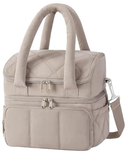 Borsa termica a doppio strato da 11,8 L, grandi borse per il pranzo da donna, borsa tote con fodera PEVA a prova di perdite e tracolla, borsa per il pranzo impermeabile e morbida per ufficio, scuola